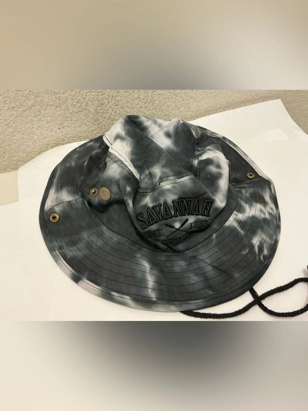 Savannah Black & Gray Tie-Dye Bucket Hat S/M